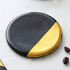 BLACK AND GOLD ROUND COASTER
