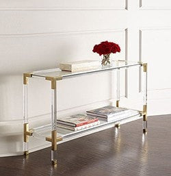 Acrylic glass deals console table