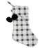 GREY GINGHAM CHRISTMAS STOCKING