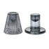 GREY GLASS CANDLESTICKS (SET OF 2)