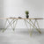 GEO OAK DINING TABLE GOLD LEGS 150 X 70 CM